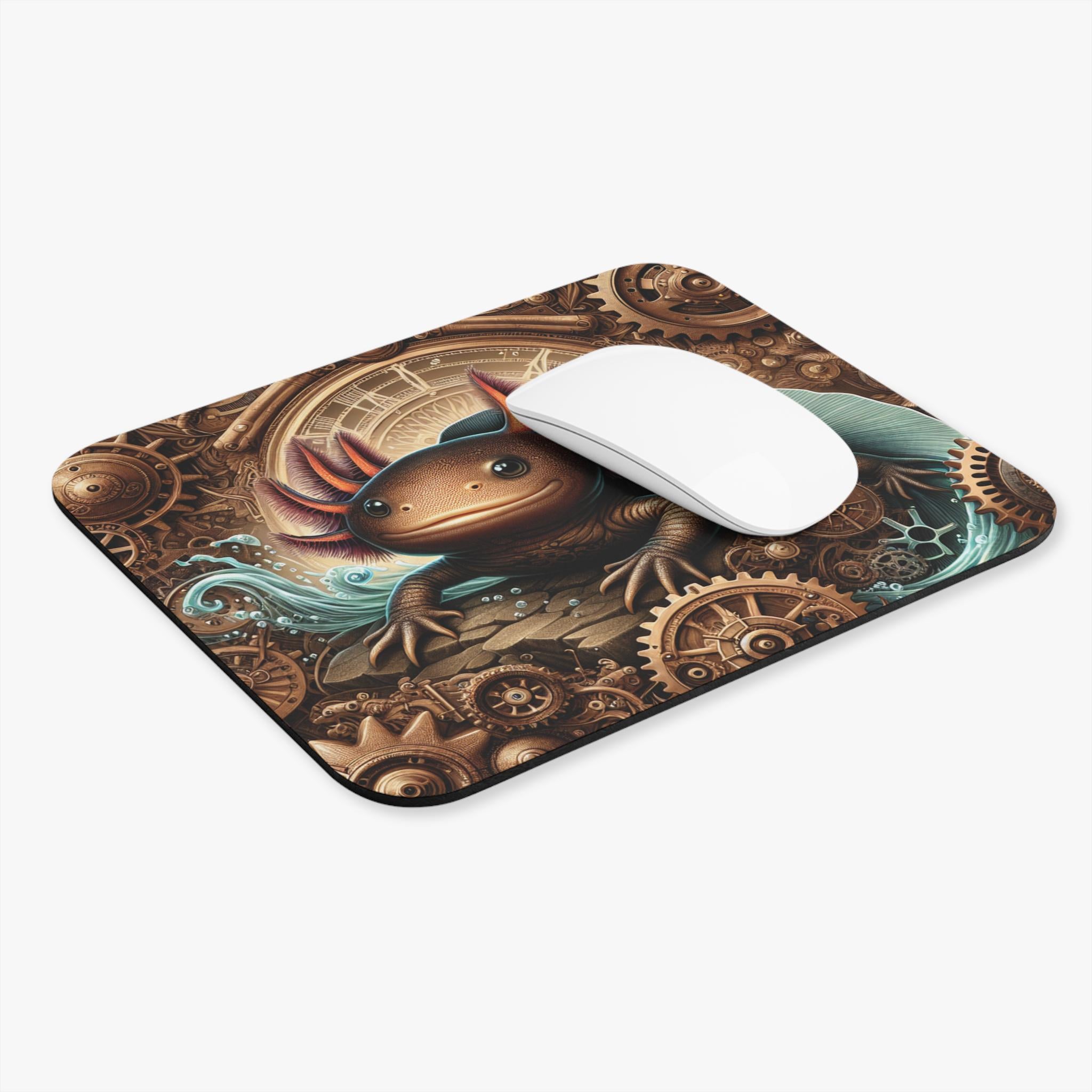 Steampunk Axolotl Mouse Pad - Rectangle, Gaming Mouse Mat, Desk Accessories, Non-Slip Mousepad, Office Decor