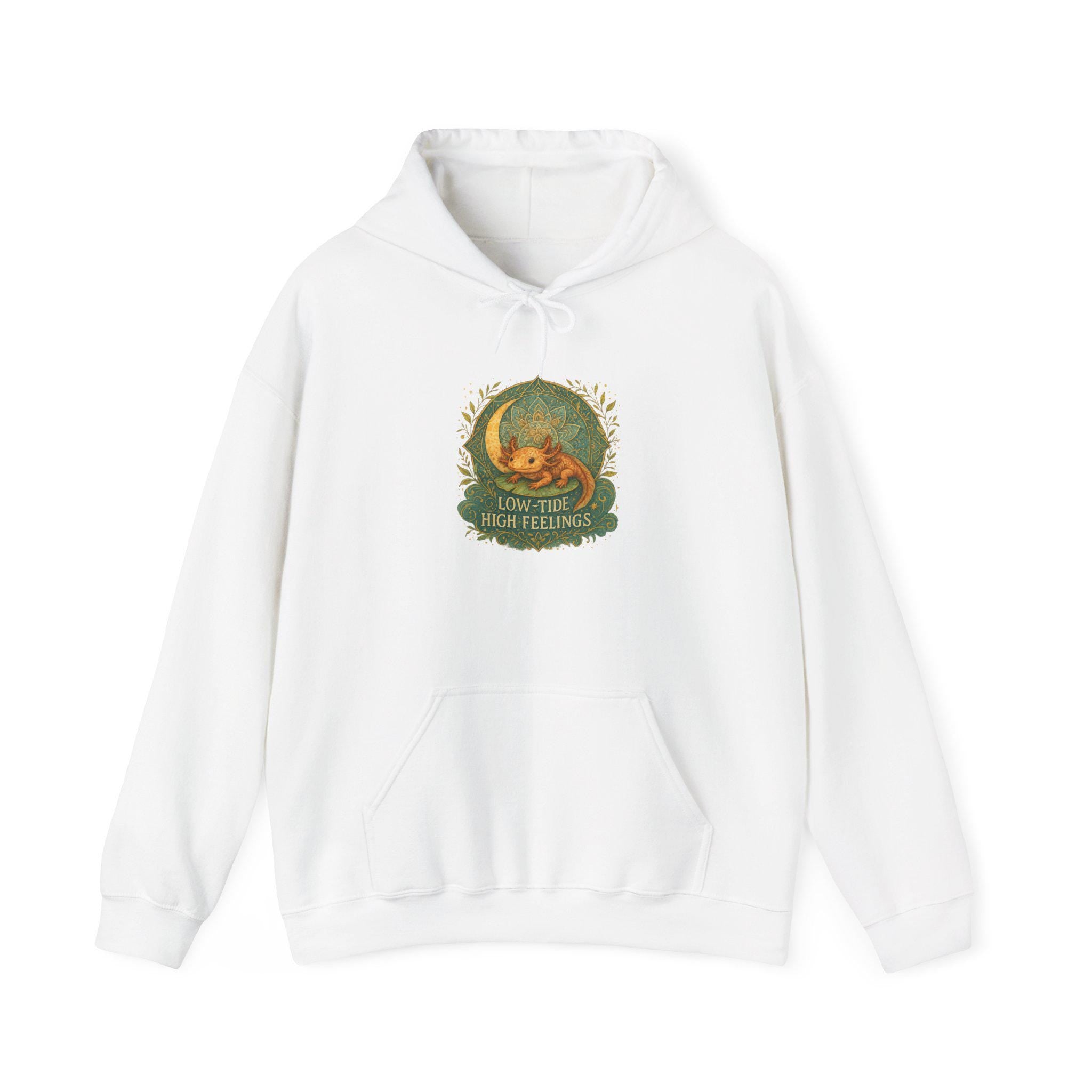 Axolotl Moon Cotton-Blend Hoodie – Unisex Nature Design