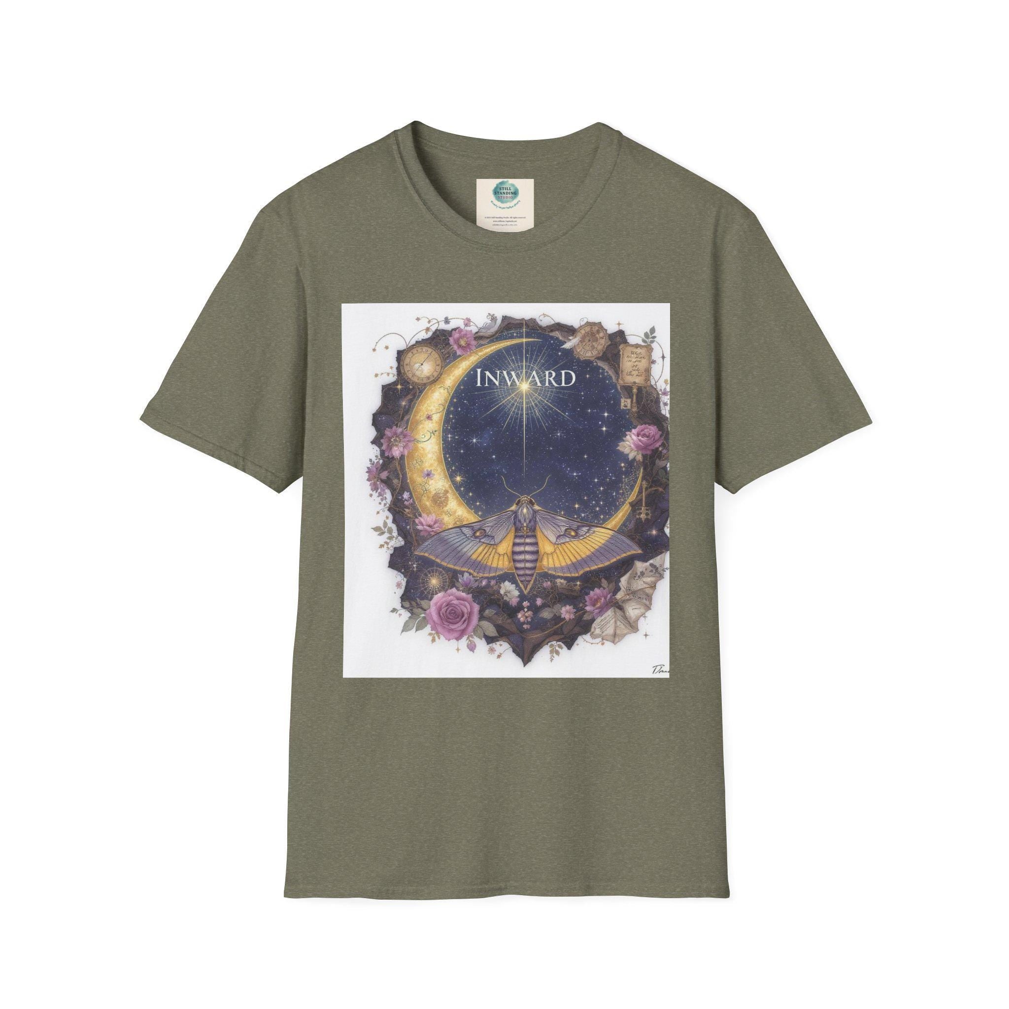 Mystical Moon Graphic T-Shirt – Boho Celestial Art Tee