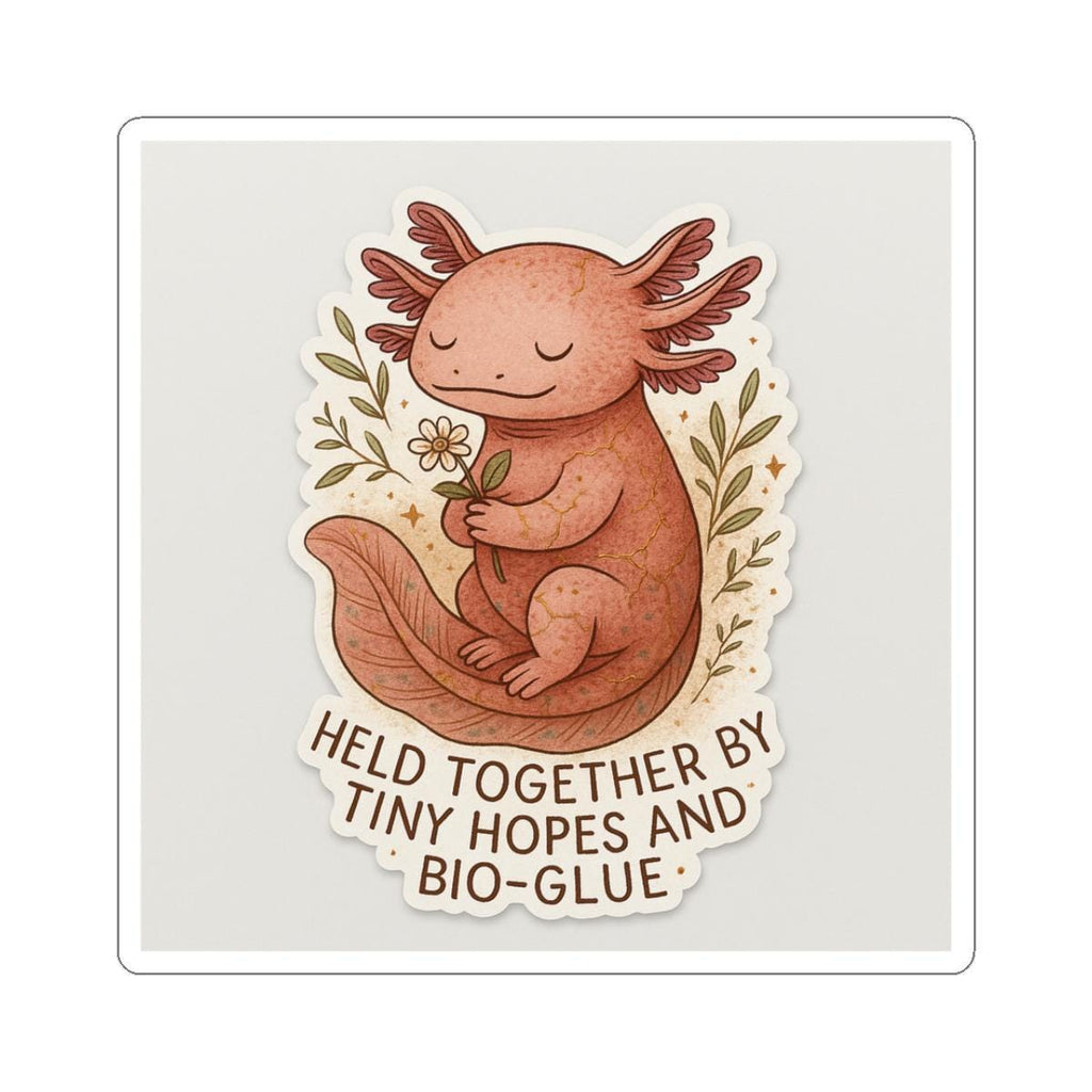 Whimsical Axolotl Glossy Sticker, Laptop Decal