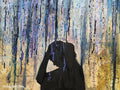 Indigo Rain Acrylic Painting on Canvas: "The Sadness"