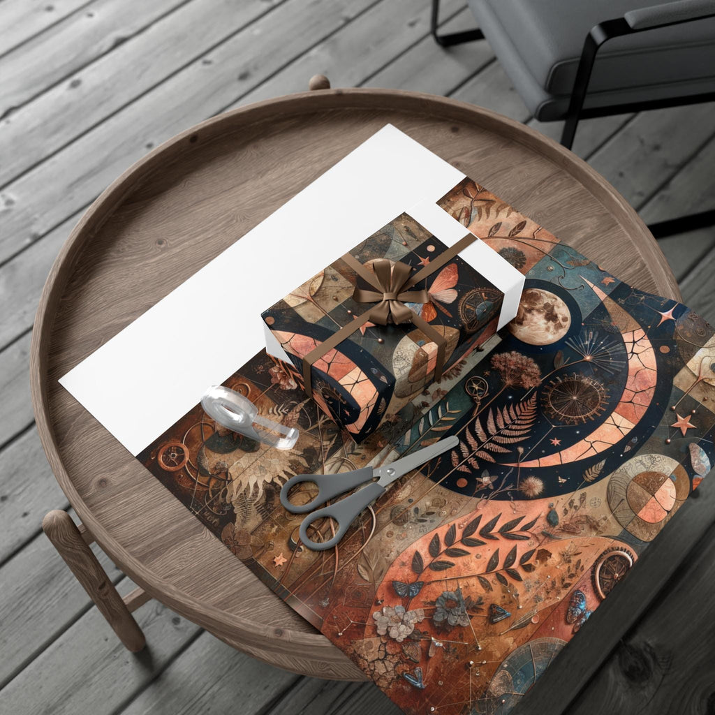 Mixed Media Art Print, Celestial Steampunk, Healing Transformation Still Standing  Journal Sticker