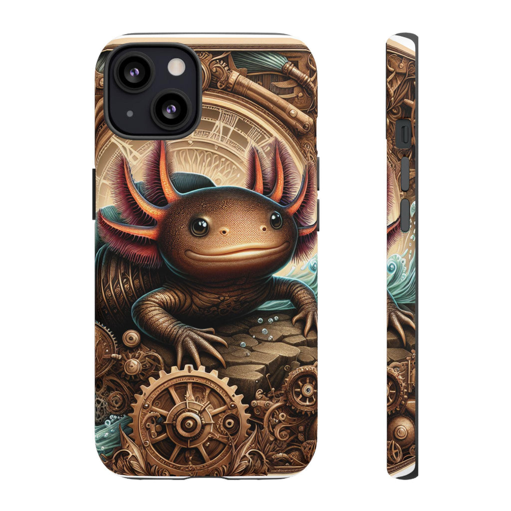 Steampunk Axolotl Protective Phone Case – Unique Cell Phone Cover