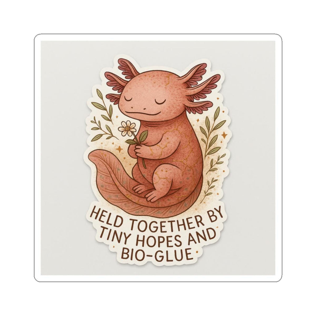 Whimsical Axolotl Glossy Sticker, Laptop Decal