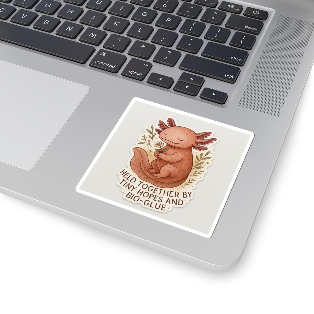 Whimsical Axolotl Glossy Sticker, Laptop Decal
