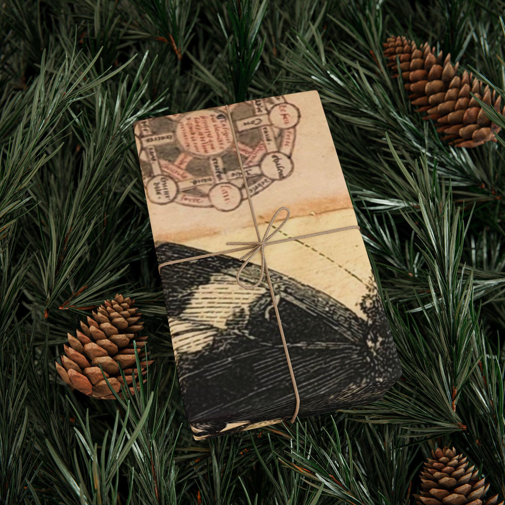Vintage Butterfly Collage Wrapping Paper | Vintage Newsprint Floral
