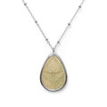 Lunamoth and Fern Pendant Necklace, Vintage Botanical Oval Charm