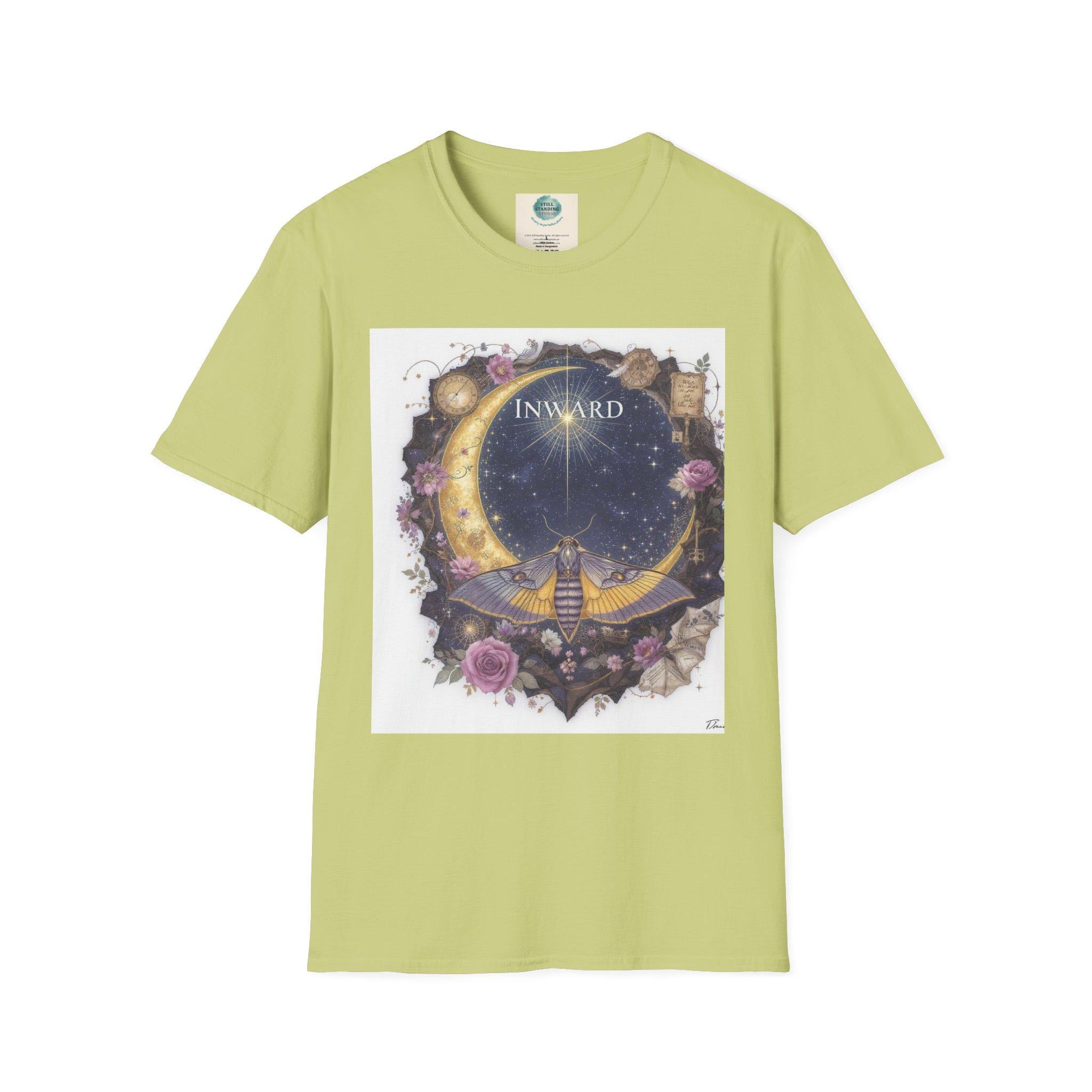 Mystical Moon Graphic T-Shirt – Boho Celestial Art Tee
