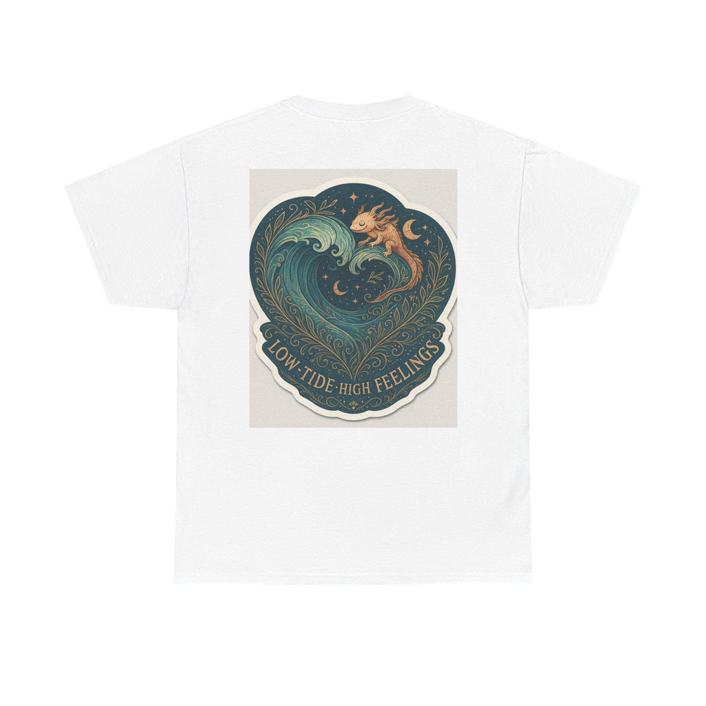 Axolotl Heavy Cotton Tee, Low-Tide High Feelings, Unisex Shirt