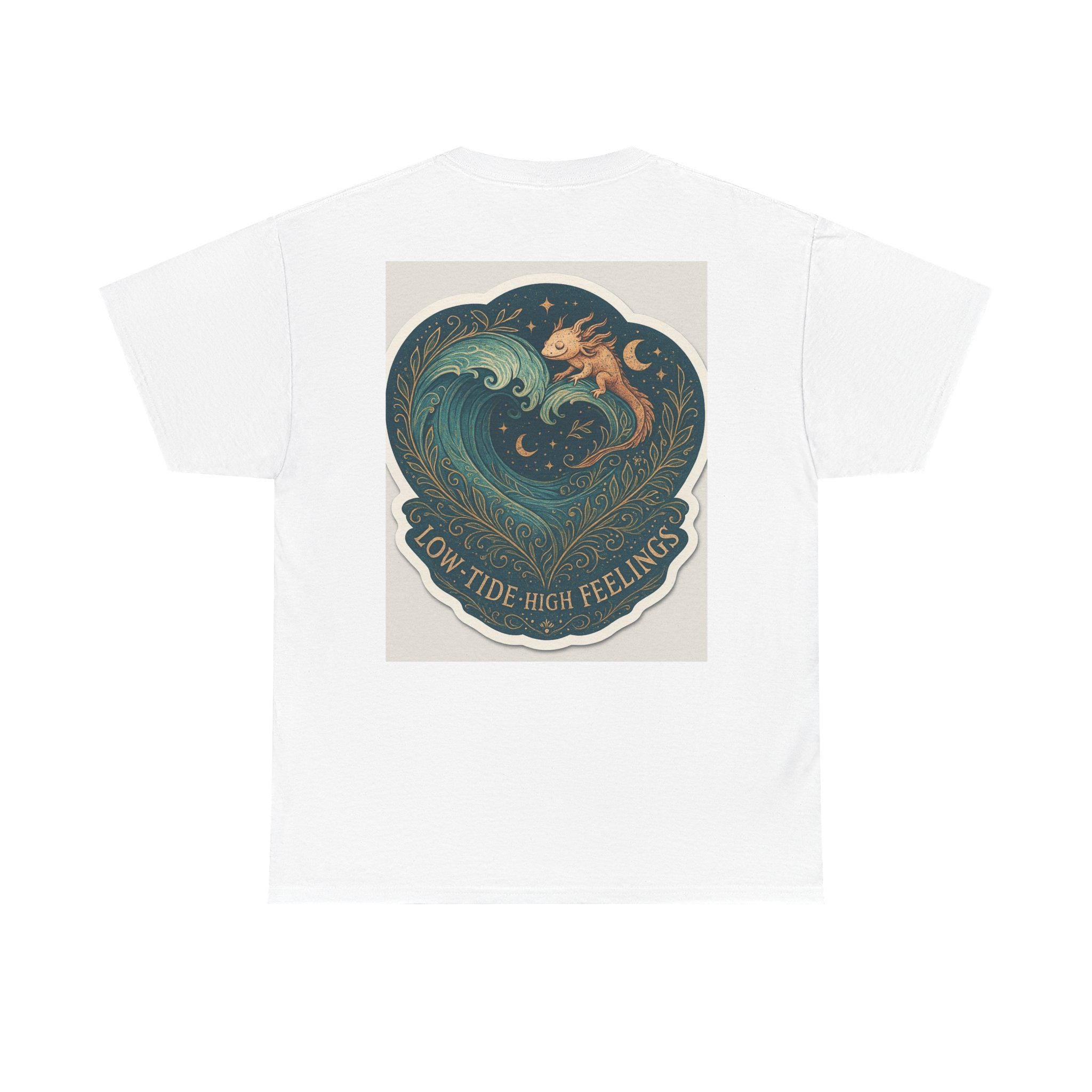 Axolotl Heavy Cotton Tee, Low-Tide High Feelings, Unisex Shirt