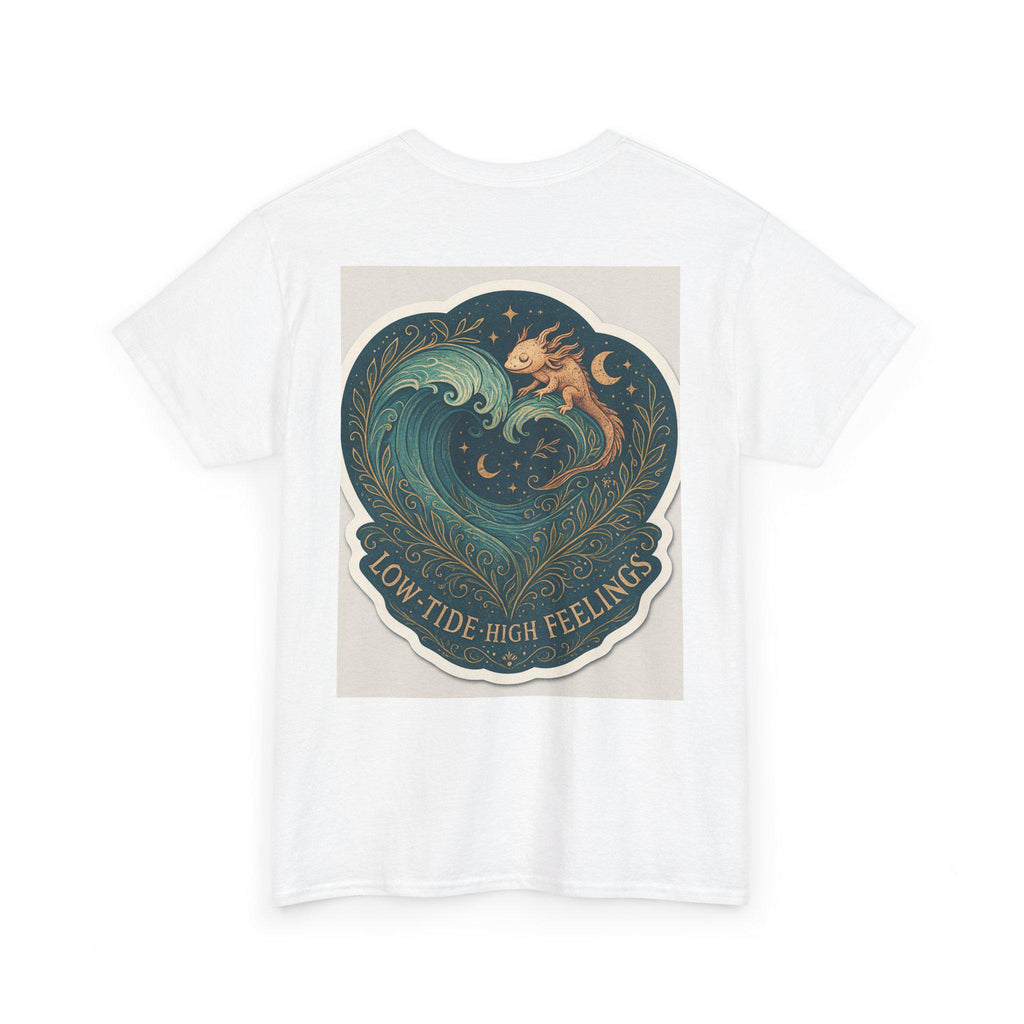 Axolotl Heavy Cotton Tee, Low-Tide High Feelings, Unisex Shirt
