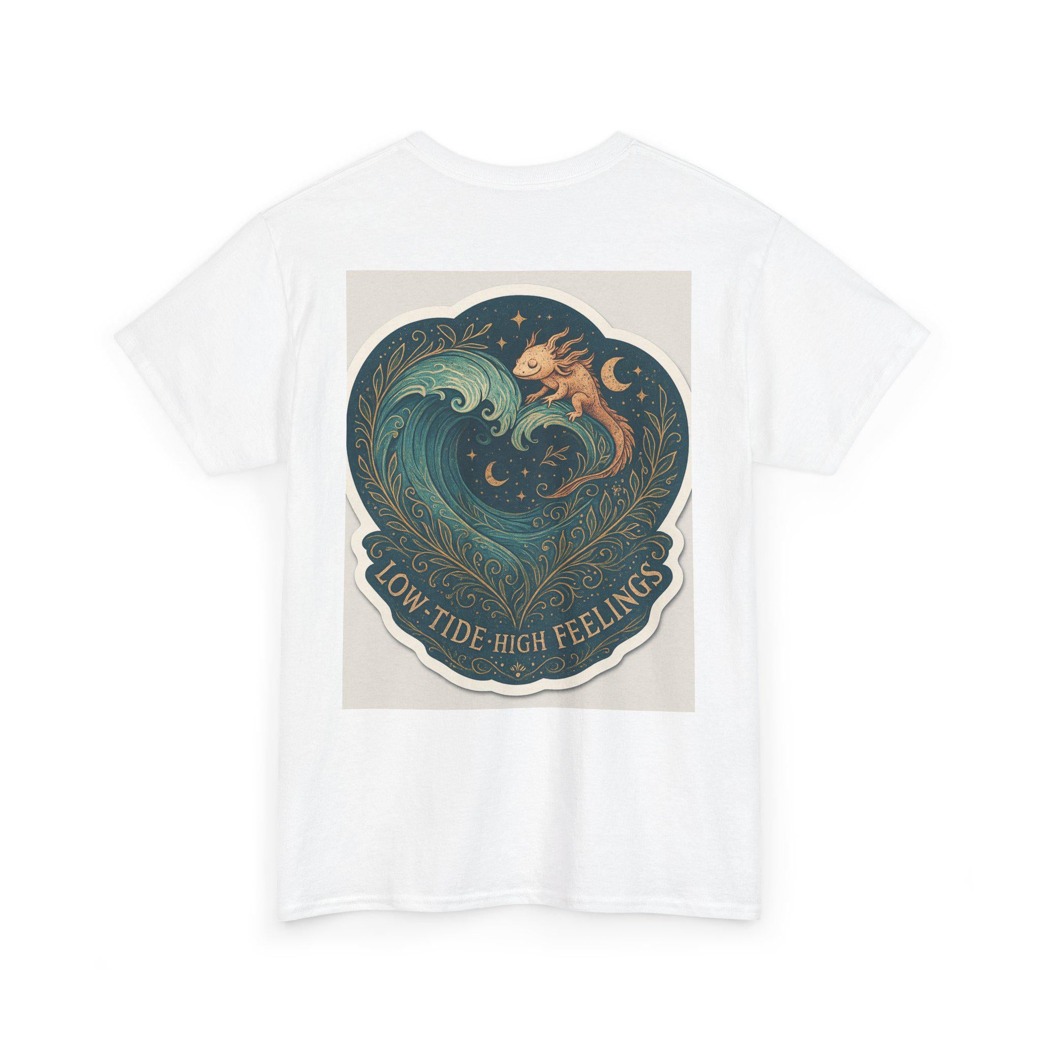 Axolotl Heavy Cotton Tee, Low-Tide High Feelings, Unisex Shirt