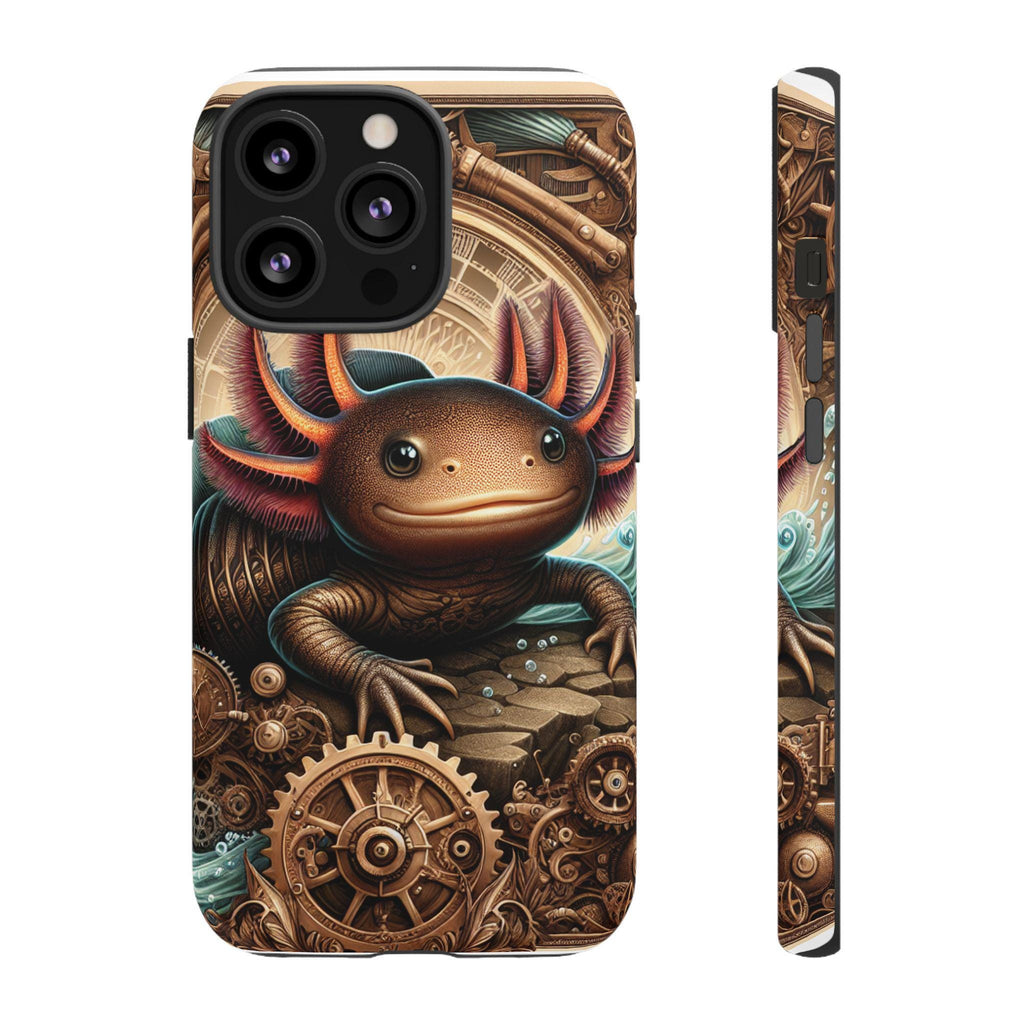 Steampunk Axolotl Protective Phone Case – Unique Cell Phone Cover