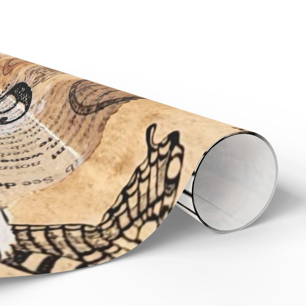 Vintage Butterfly Collage Wrapping Paper | Vintage Newsprint Floral
