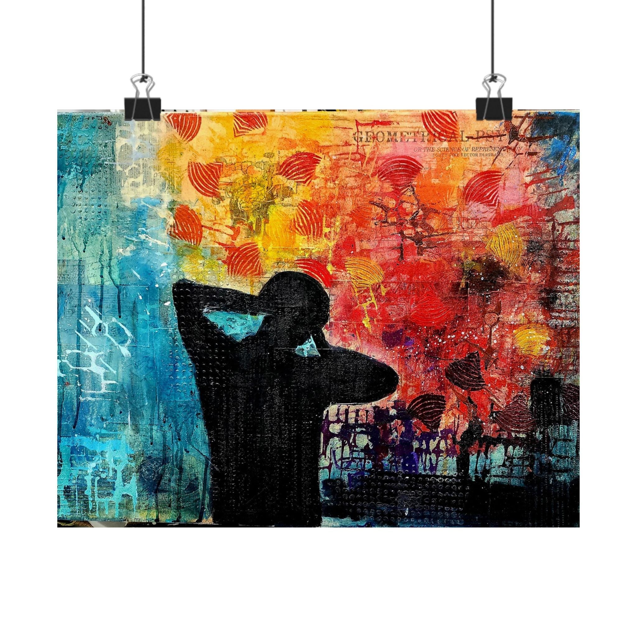 Abstract Silhouette Art Print – Vibrant Giclée Matte Poster