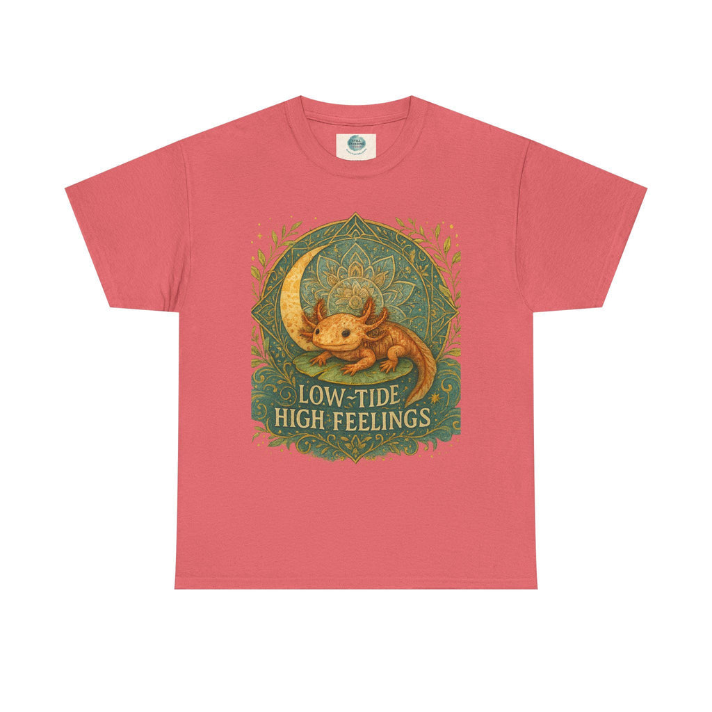 Axolotl Heavy Cotton Tee, Low-Tide High Feelings, Unisex Shirt