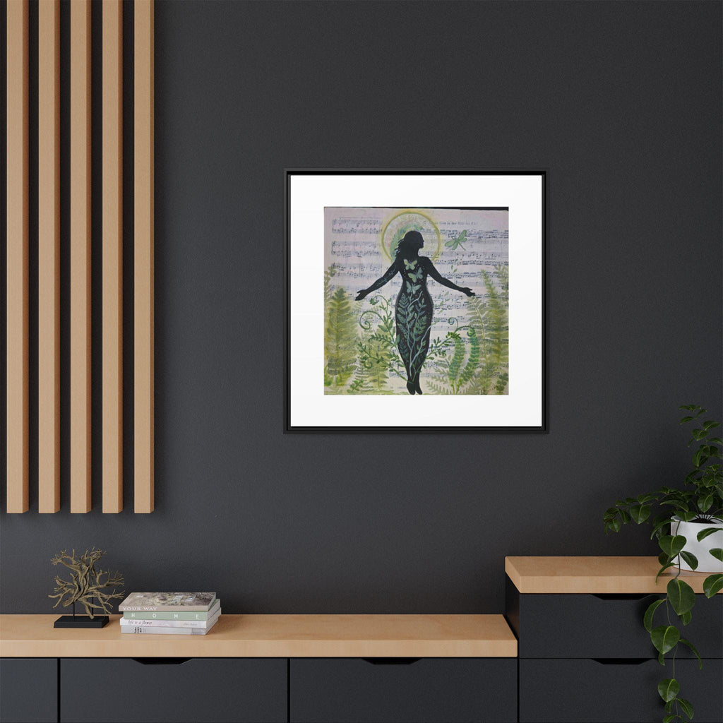 Dragonfly Silhouette Canvas Print, Botanical Wall Art, Healing Mixed Media