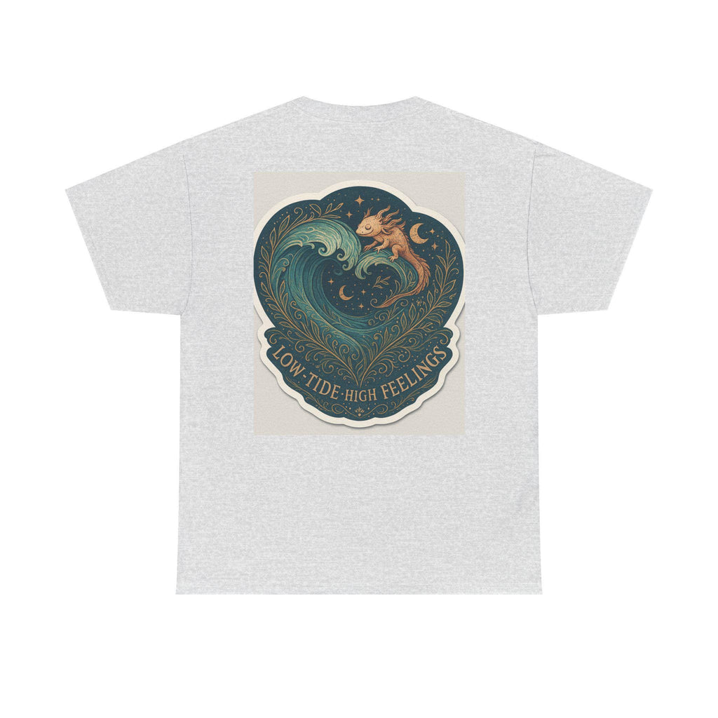 Axolotl Heavy Cotton Tee, Low-Tide High Feelings, Unisex Shirt
