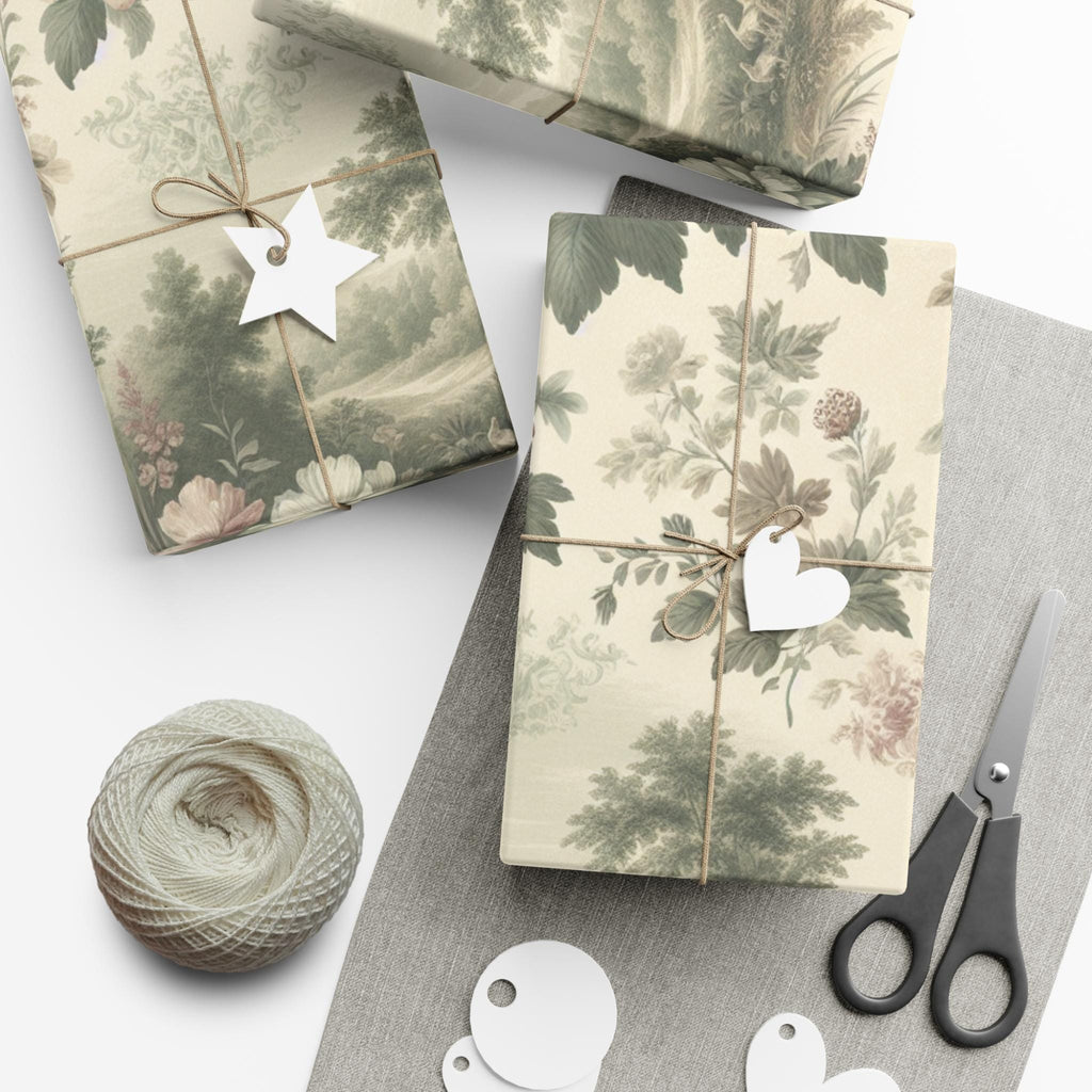Floral Gift Wrap Papers, Vintage Style, Eco-Friendly
