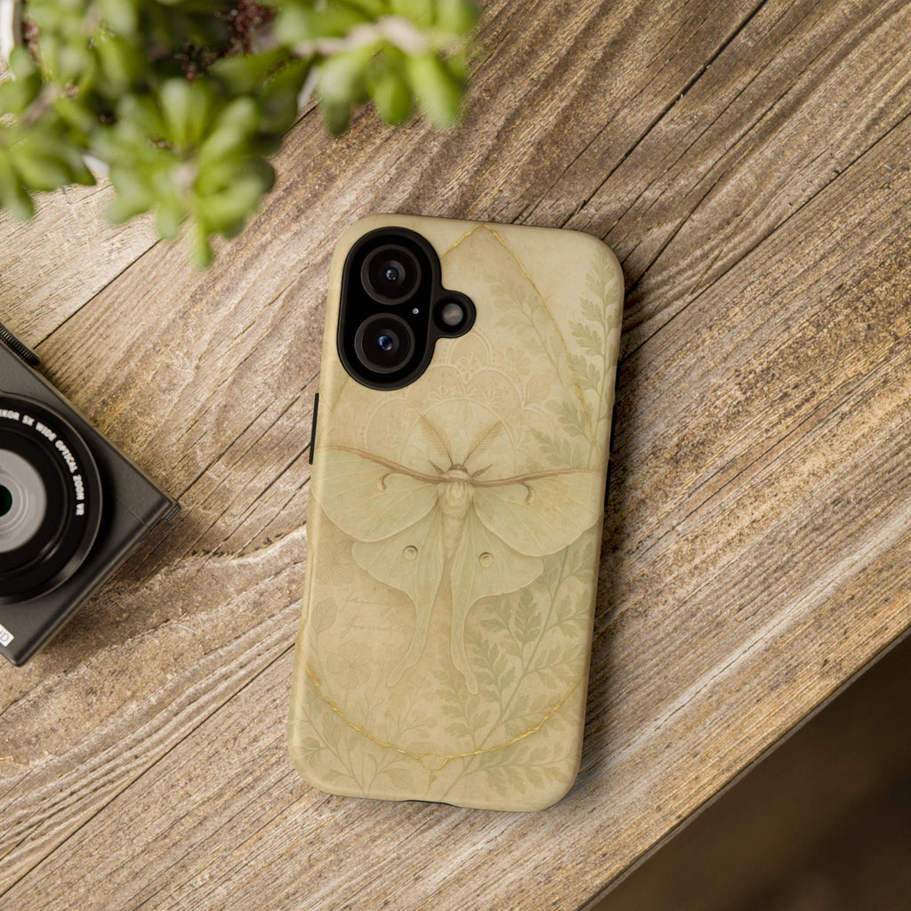 Vintage Moth Phone Case – Nature-Inspired Floral Design