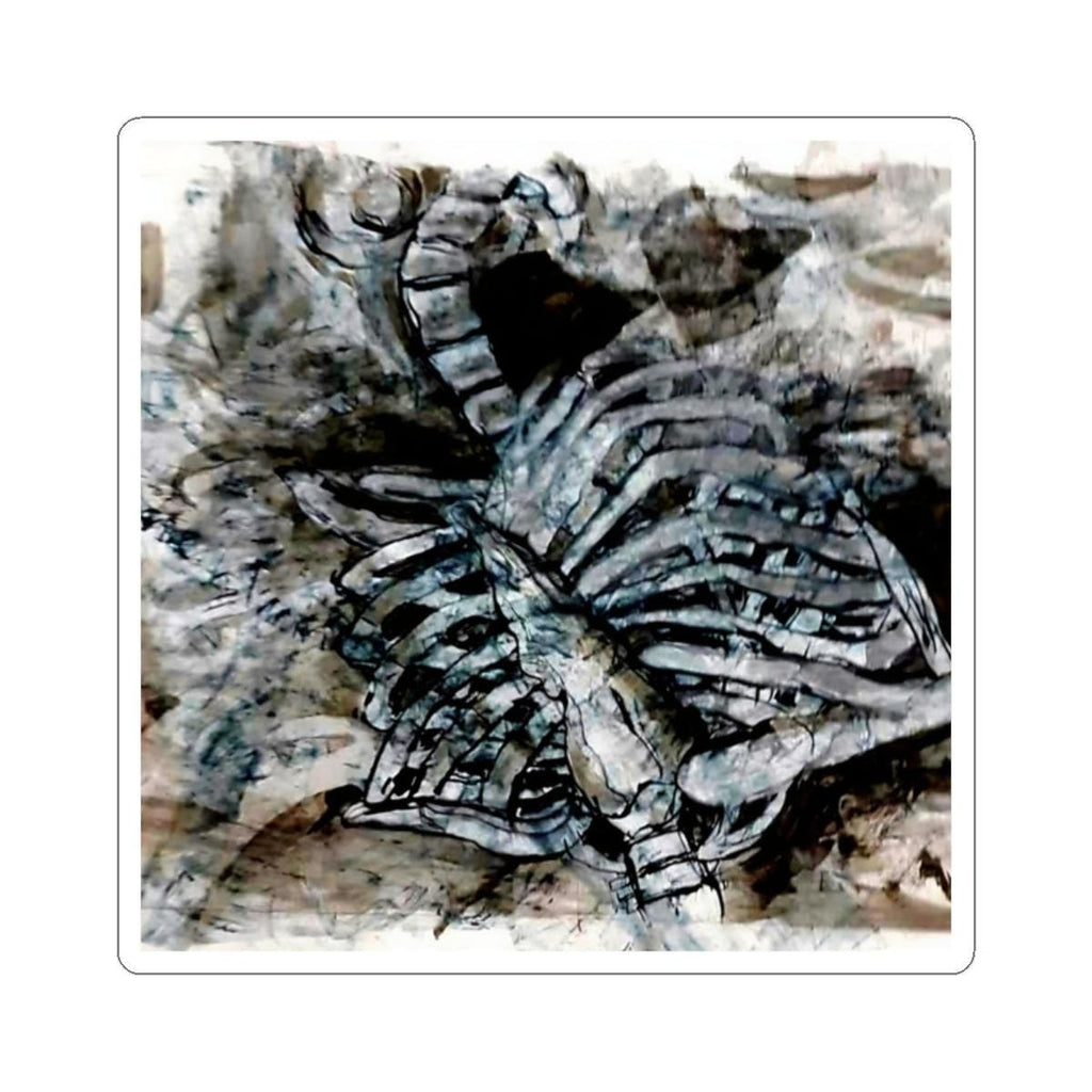 Gothic Skeleton Kiss-Cut Sticker | Dark Laptop Decor