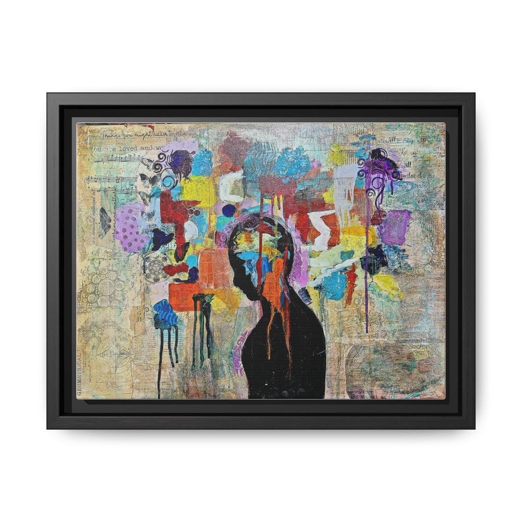 Abstract Framed Canvas Print, Modern Colorful Wall Art
