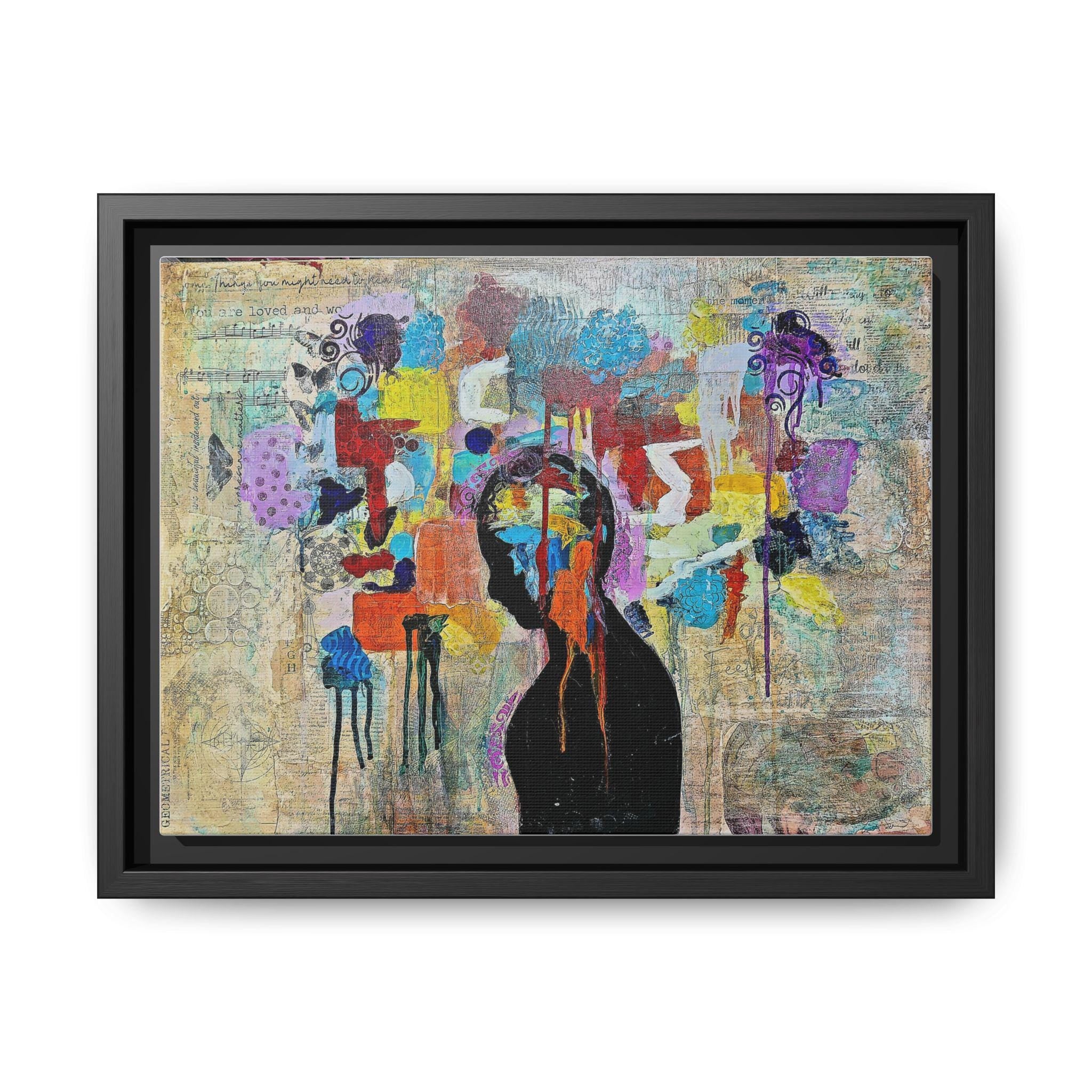 Abstract Framed Canvas Print, Modern Colorful Wall Art