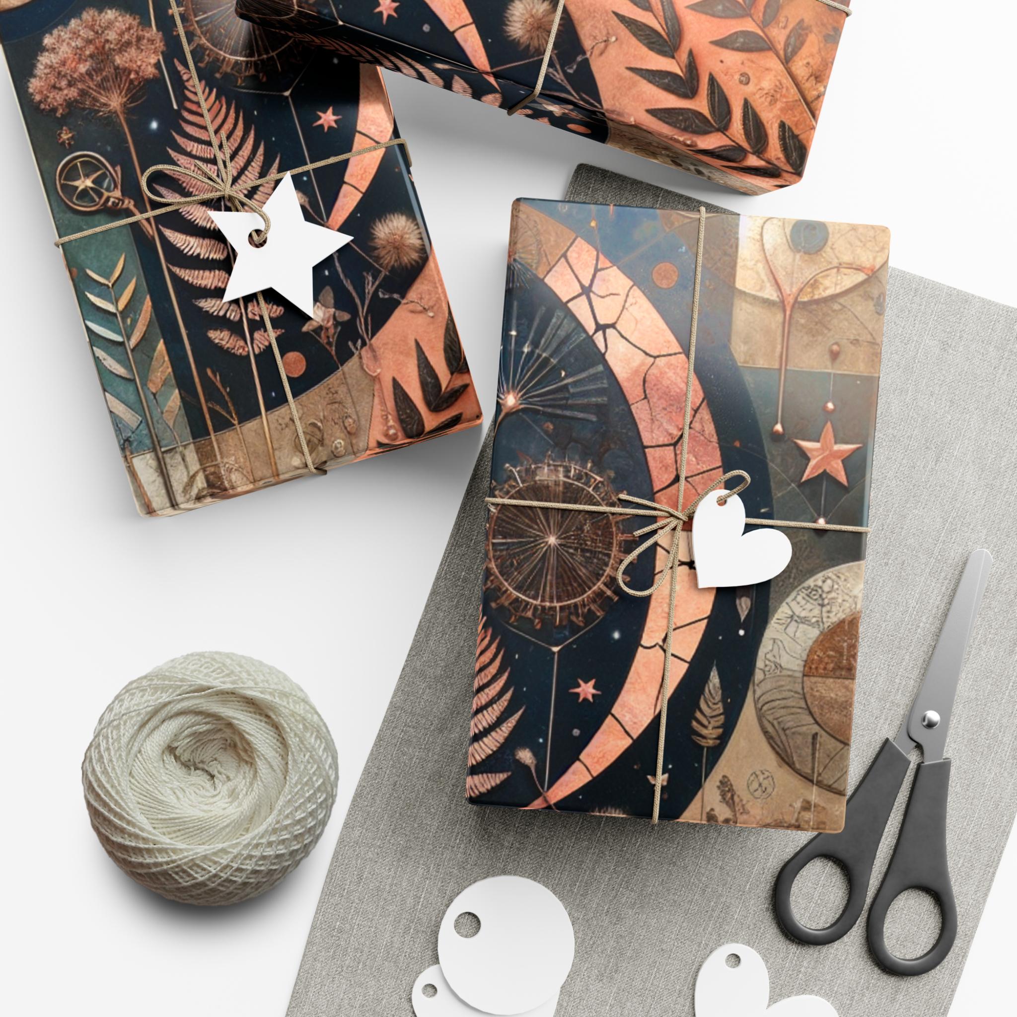 Mixed Media Art Print, Celestial Steampunk, Healing Transformation Still Standing  Journal Sticker