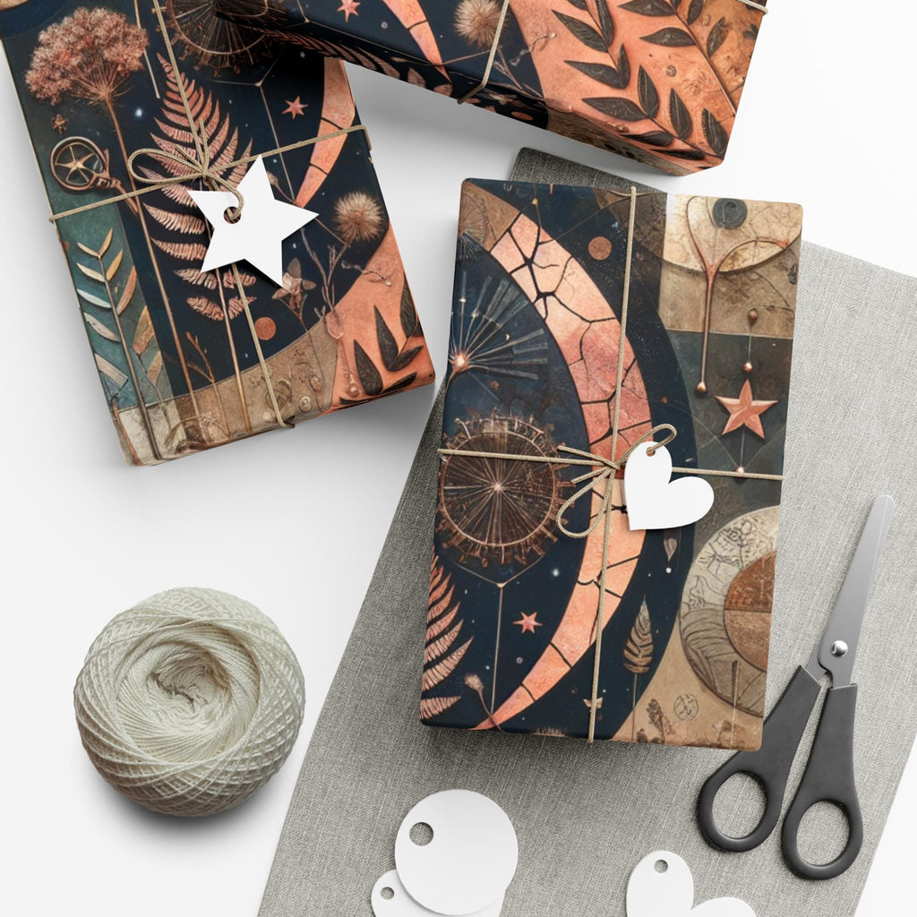 Mixed Media Art Print, Celestial Steampunk, Healing Transformation Still Standing  Journal Sticker