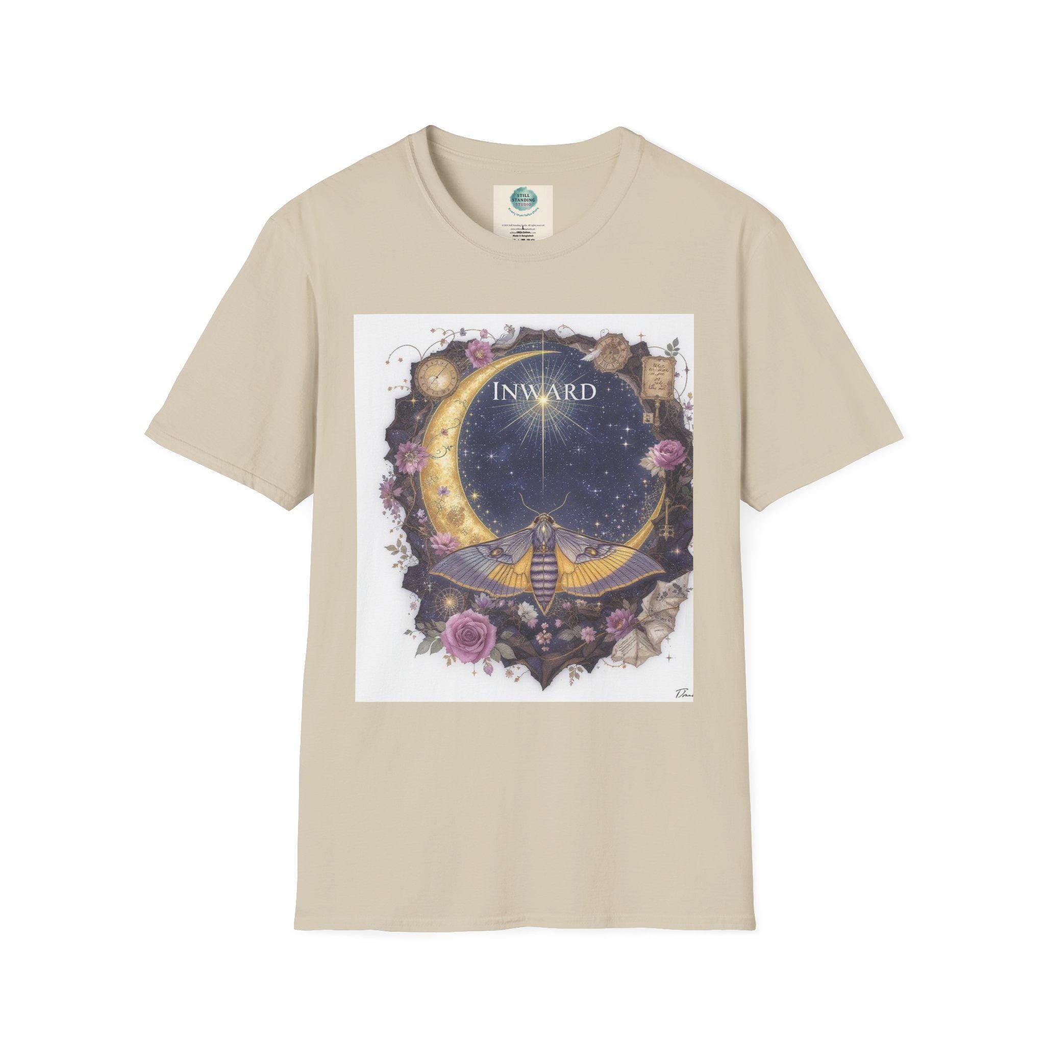 Mystical Moon Graphic T-Shirt – Boho Celestial Art Tee