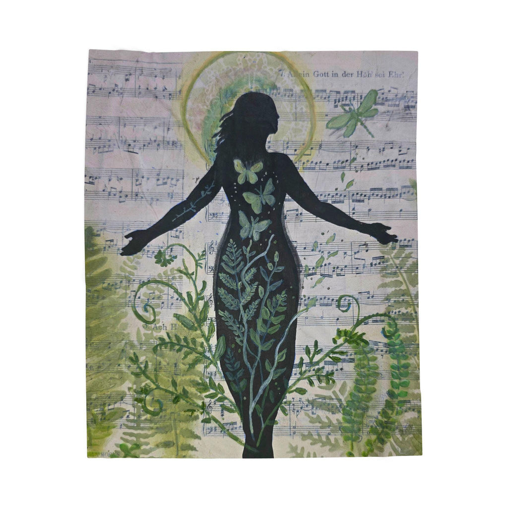 Nature Inspired Velveteen Plush Blanket | Whimsical Cozy Throw
