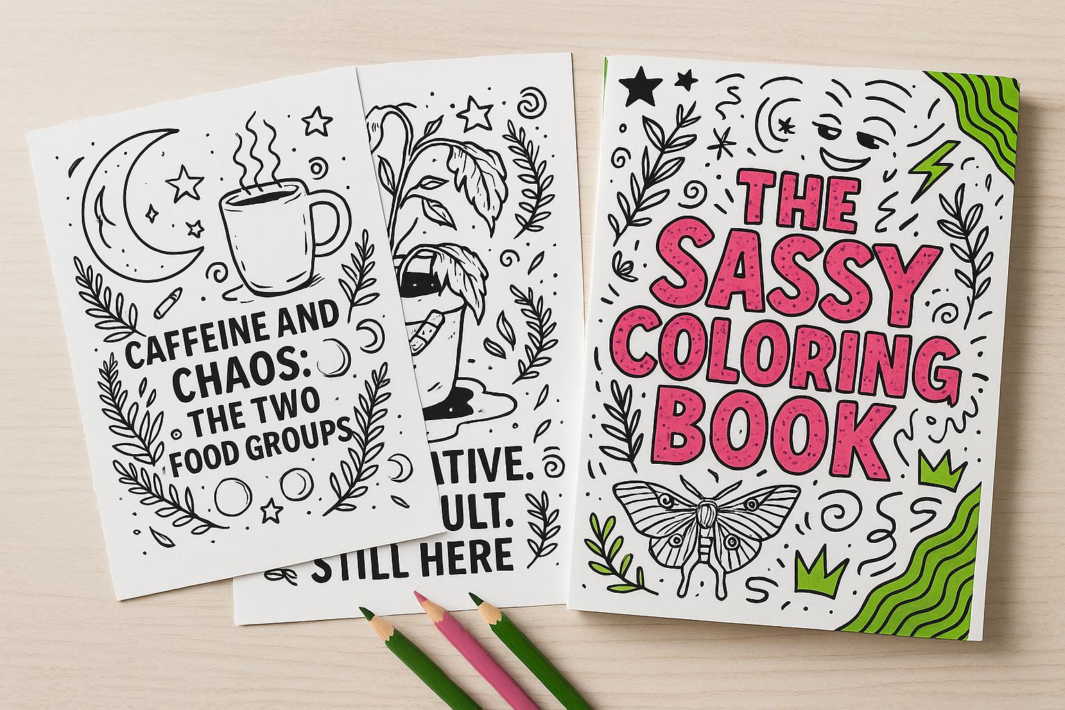 Snarky Adult Coloring Book | Funny Stress Relief Gift (PDF Pattern)