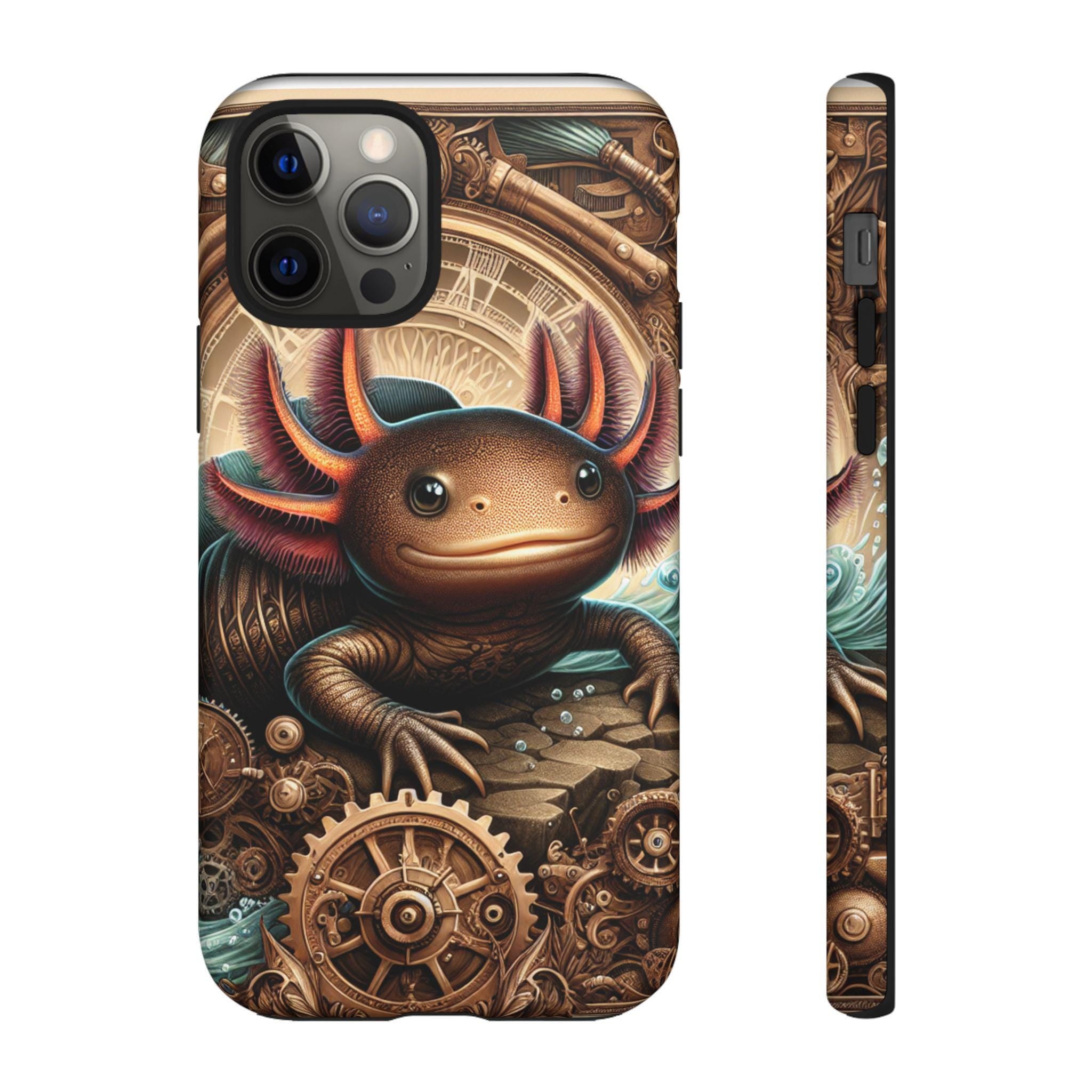 Steampunk Axolotl Protective Phone Case, Animal Cover
