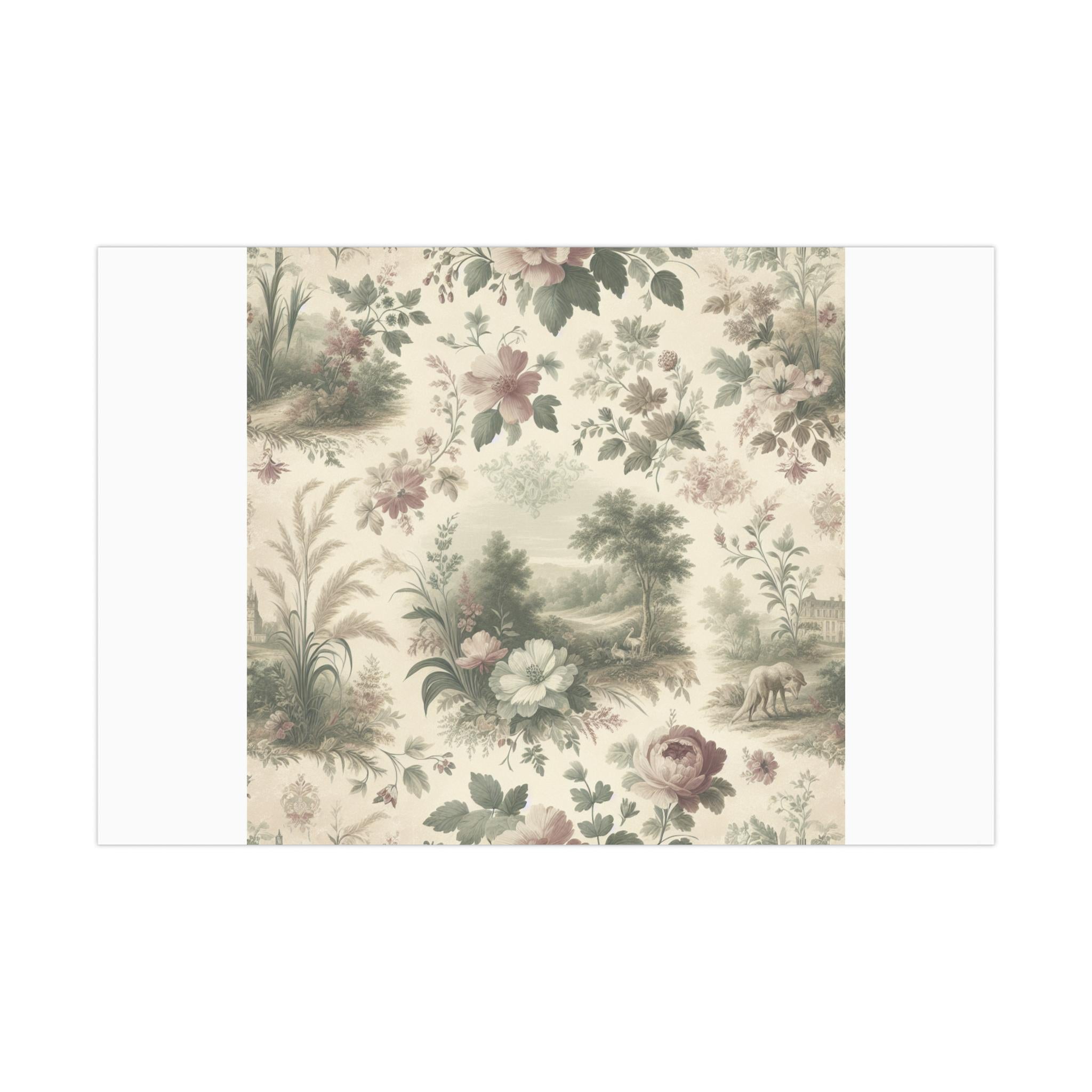 Floral Gift Wrap Papers, Vintage Style, Eco-Friendly