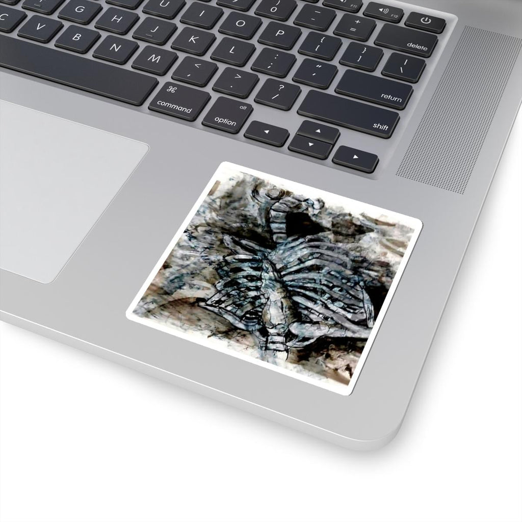 Gothic Skeleton Kiss-Cut Sticker | Dark Laptop Decor
