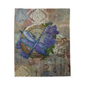 Purple Dragonfly Velveteen Plush Blanket | Boho Home Decor Throw
