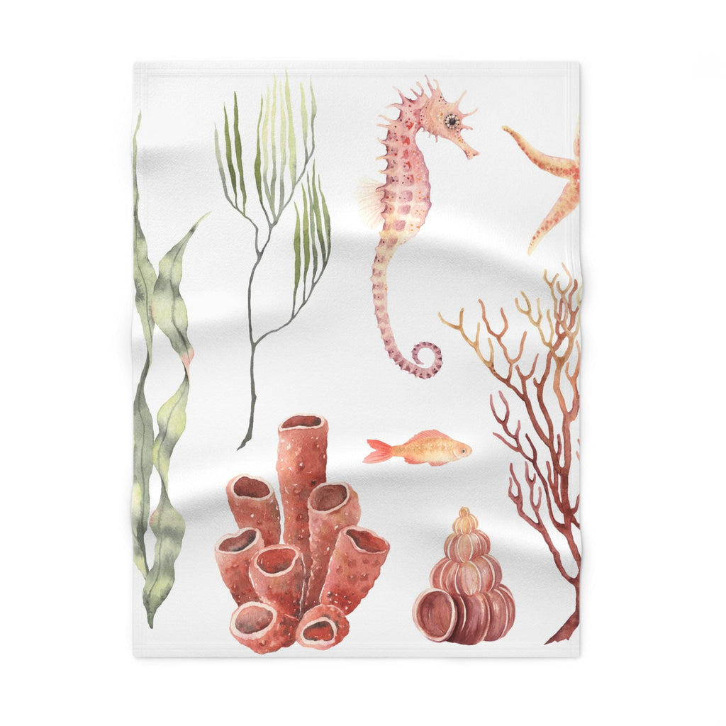 Ocean Fleece Baby Blanket – Nautical Nursery Decor, Coastal Throw