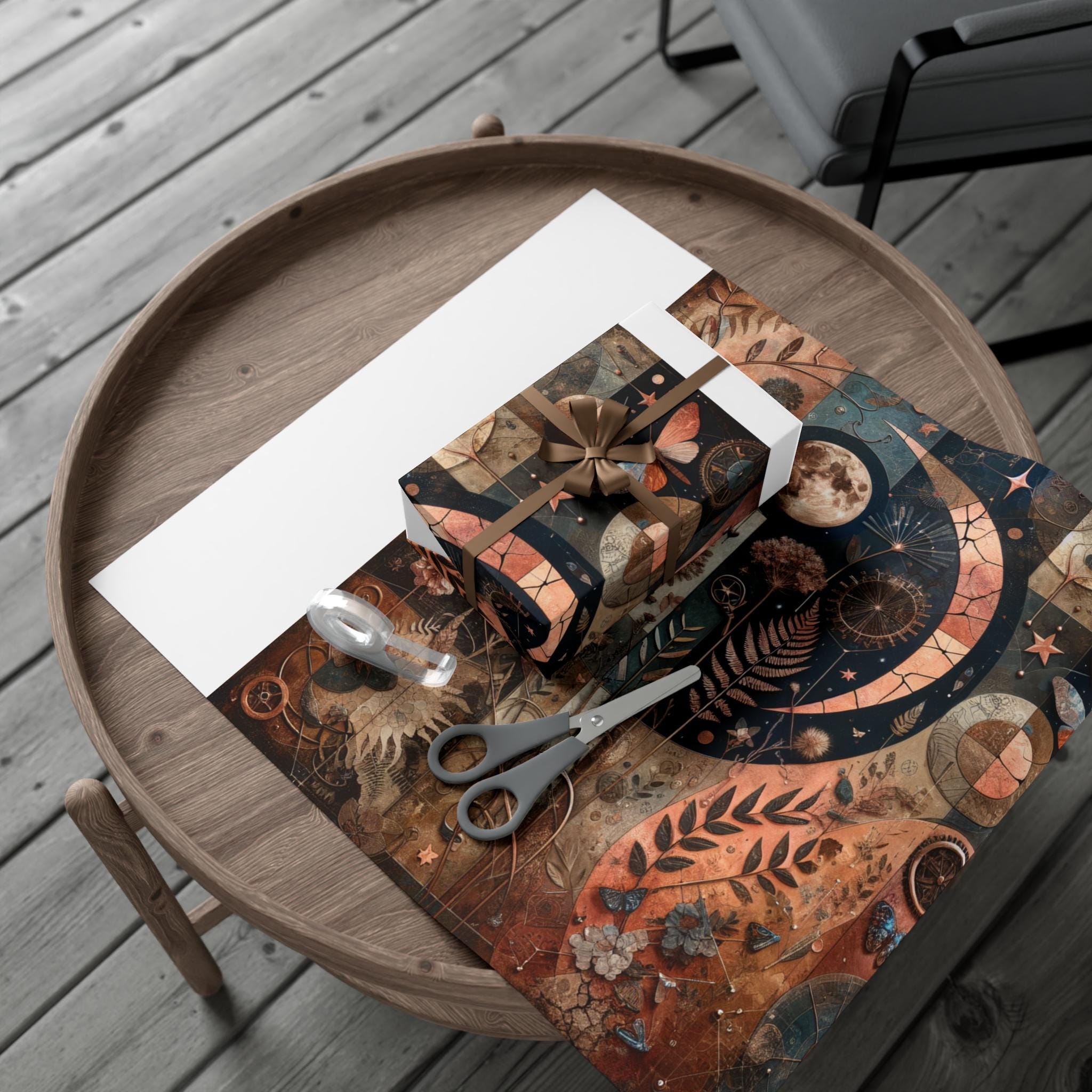 Mixed Media Art Print, Celestial Steampunk, Healing Transformation Still Standing  Journal Sticker