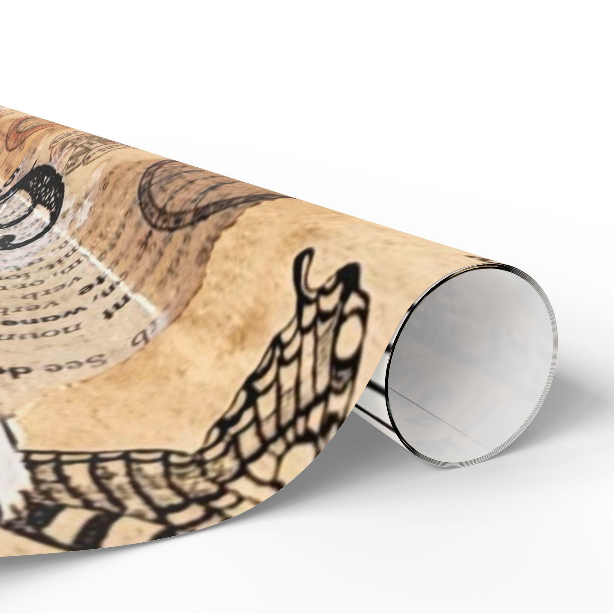 Vintage Butterfly Collage Wrapping Paper | Vintage Newsprint Floral