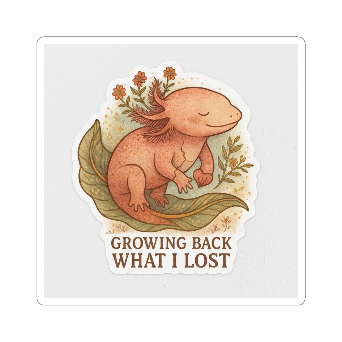 Whimsical Axolotl Kiss-Cut Stickers | Nature Lover Laptop & Journal Decor