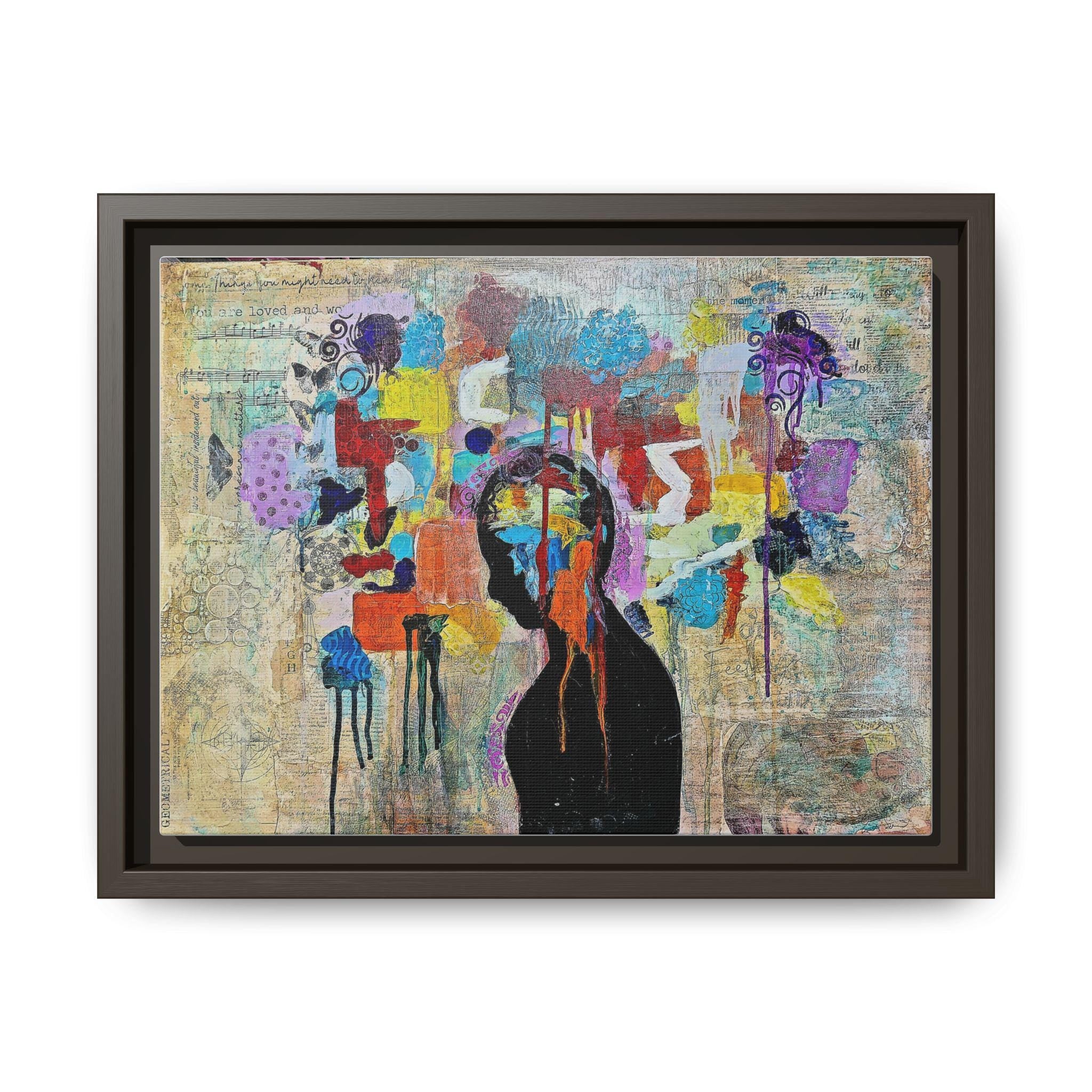 Abstract Framed Canvas Print, Modern Colorful Wall Art