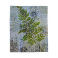 Fern Frond Velveteen Plush Blanket, Botanical Home Decor