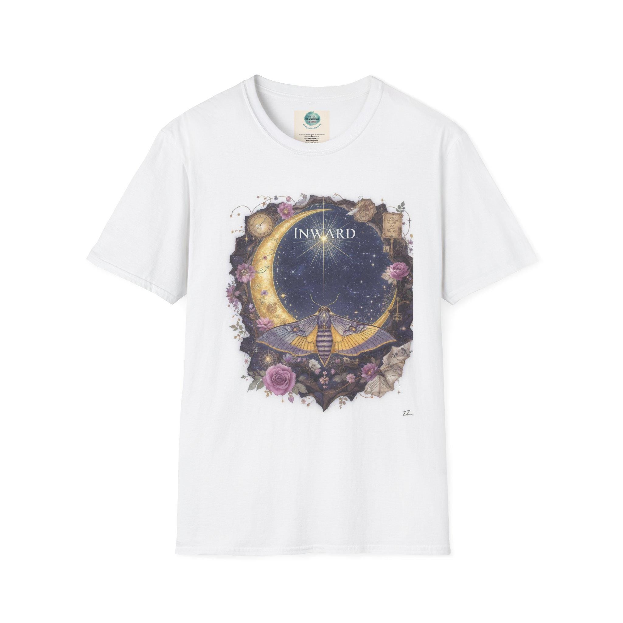Mystical Moon Graphic T-Shirt – Boho Celestial Art Tee