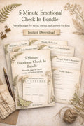 5-Minute Emotional Check-In Bundle | Printable Mood & Journal Set