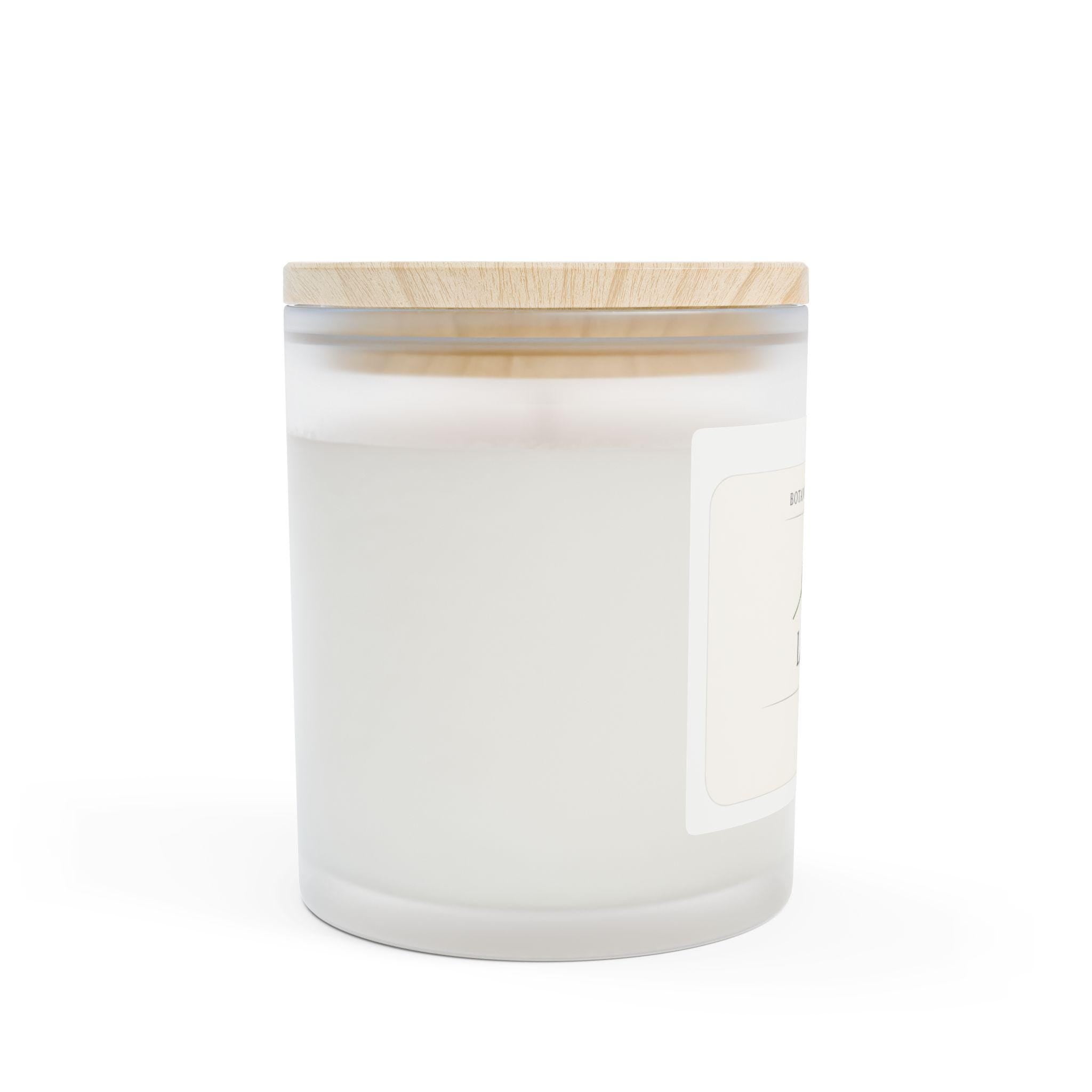 Lavender Botanical Soy Candle | Frosted Jar, Maple Lid, Coconut Wax, Relaxation