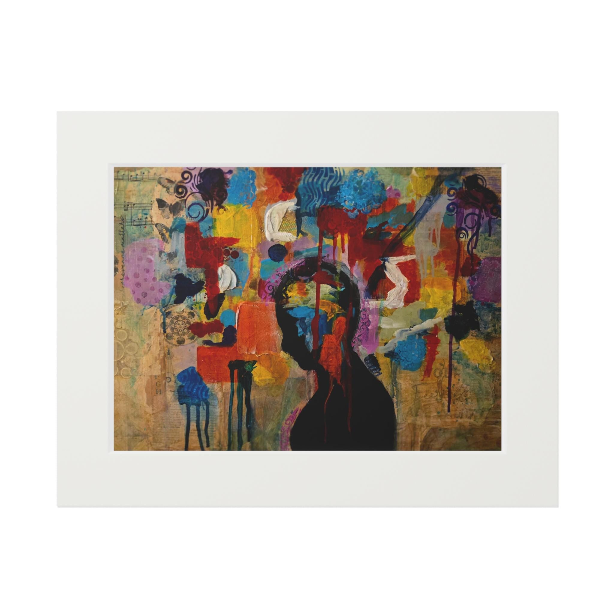 Abstract Color Portrait Fine Art Print | Passepartout Paper Frame