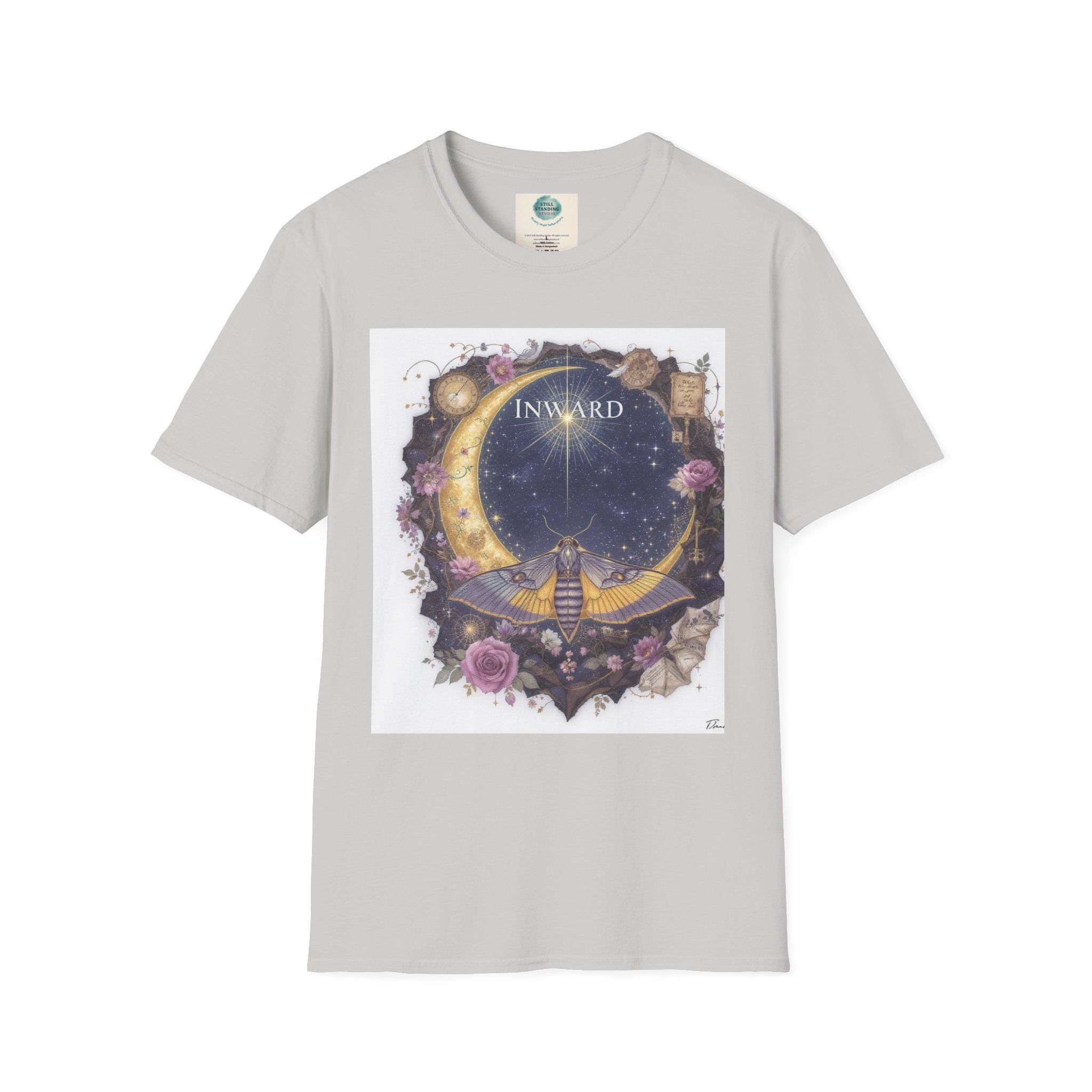Mystical Moon Graphic T-Shirt – Boho Celestial Art Tee