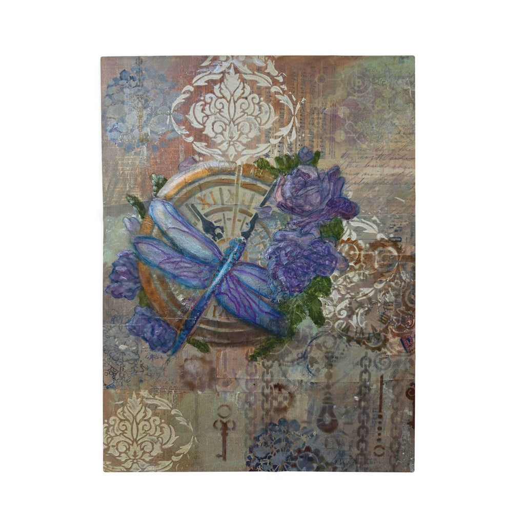 Purple Dragonfly Velveteen Plush Blanket | Boho Home Decor Throw