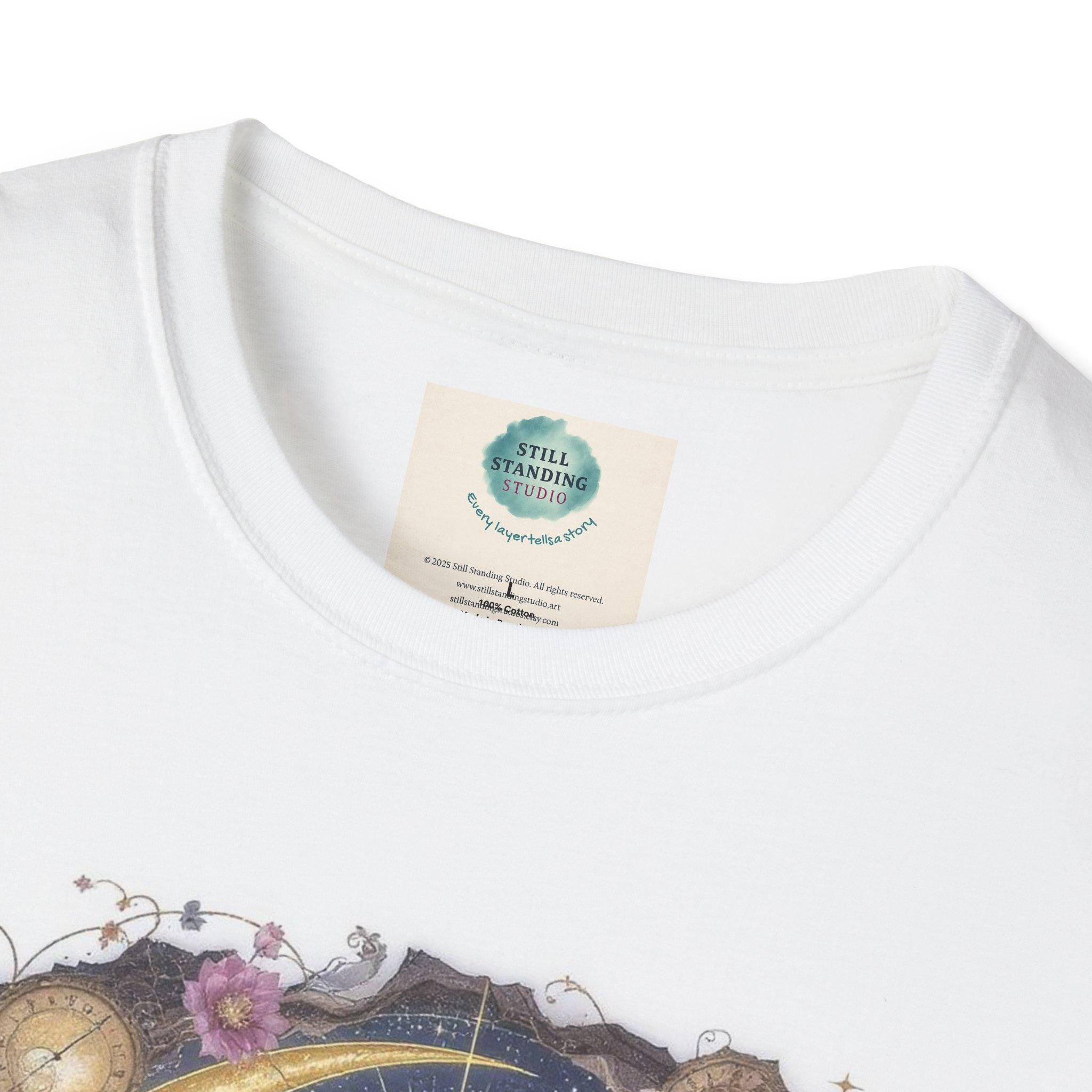 Mystical Moon Graphic T-Shirt – Boho Celestial Art Tee