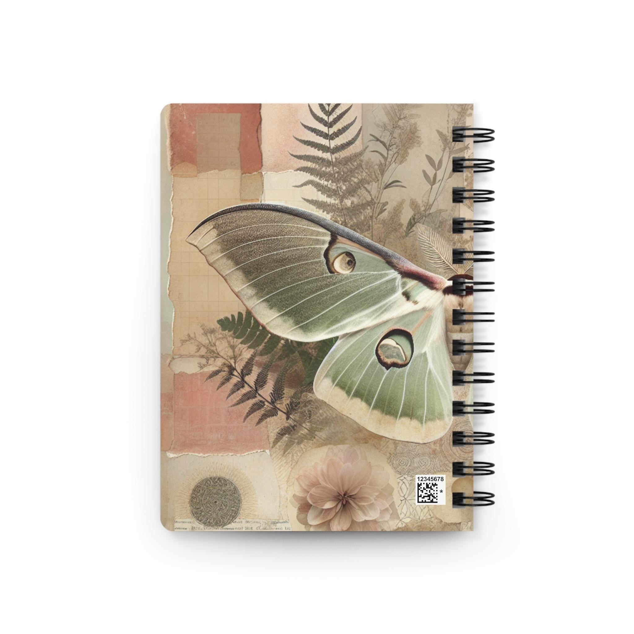 Butterfly Spiral Journal, Vintage Nature Design